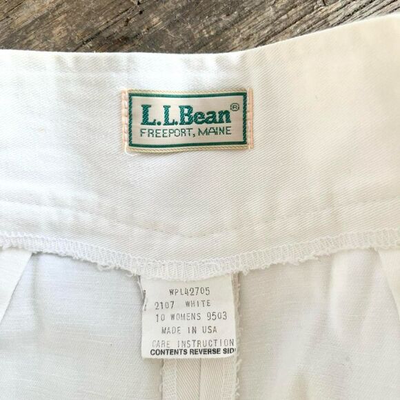 80s Vintage LL Bean White Denim Culotte Gaucho Pants Jeans 27 28 4 6 Womens - Picture 4 of 8